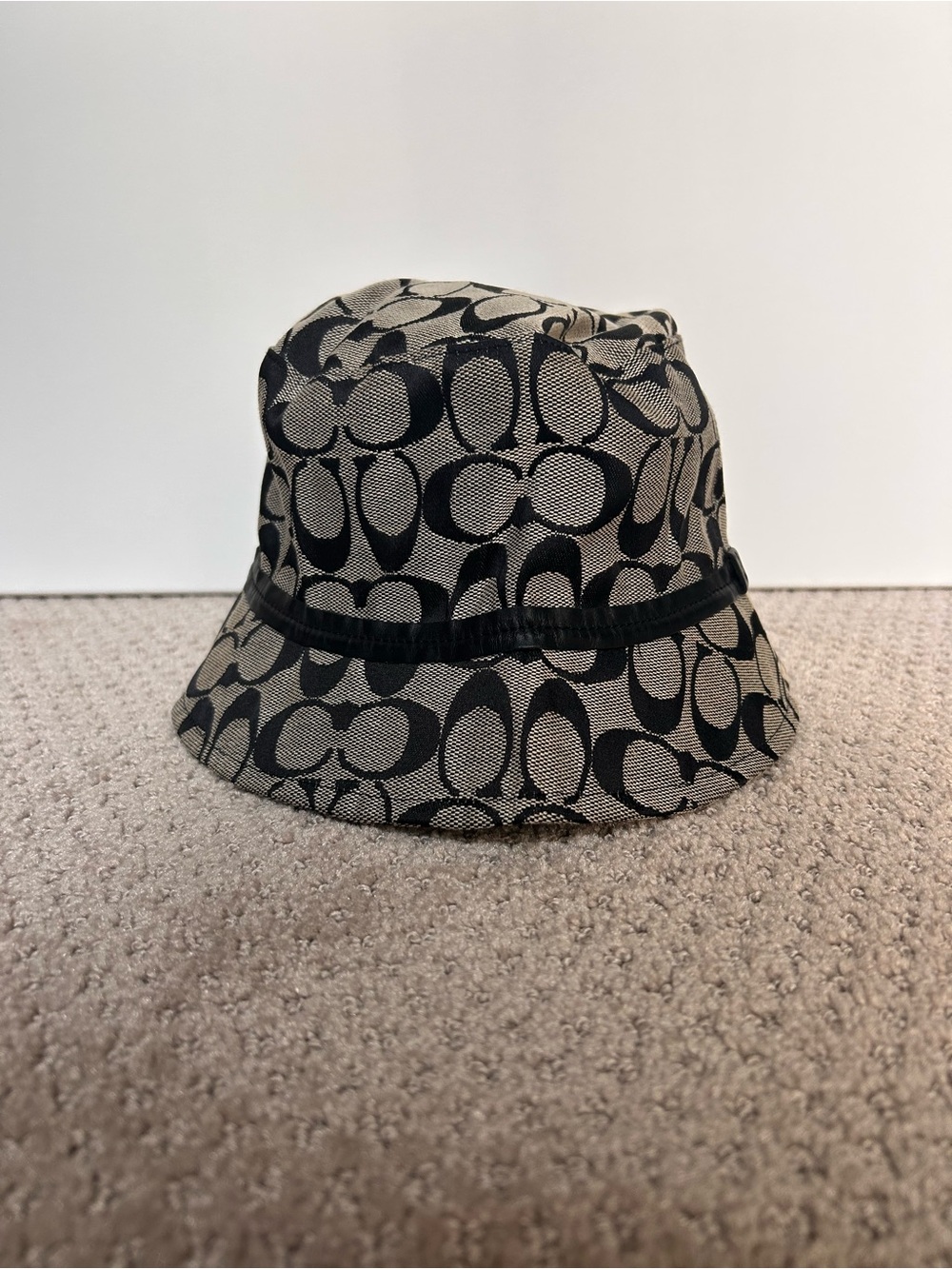 Coach Monogram Bucket Hat in Khaki and Black